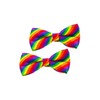 Rainbow Bow Ties for Men Boy Striped Rainbow Pre-Tied Bow