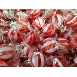 Striped Cinnamon Discs - 2 lbs of Fresh Delicious Individually Wrapped Red and White Hard Candy Buttons