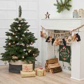 DuneDesign Perfect for 2024: DIY Advent Calendar for Filling - 24 Advent Calendar Bags Fabric with Garland and Sticker Set - Christmas Calendar to Fill Yourself Advent Bags for Filling Children