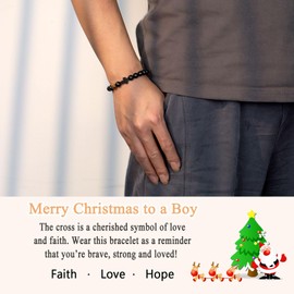 ORISPRE Boys Christmas Gifts, Cross Bracelets for Boys Stocking Stuffers Christmas Gifts for Teens Teenage Teen Boys Gift Ideas 8-10-12 14-16-18 10 11 13 Year Old Boy Xmas Presents Gift