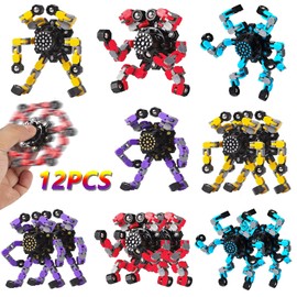 Deformable Fidget Spinner Children's Advanced Fidget Toys for Stress Relief Ideal Fidget Spinners for Sensory Toys for Boys and Girls with Autism (12pcs)