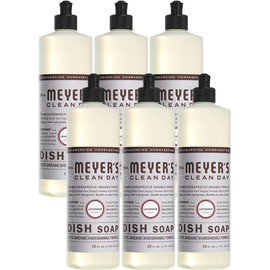 MRS. MEYER'S CLEAN DAY Liquid Dish Soap, Cruelty Free Formula, Lavender Scent, 16 oz- Pack of 6