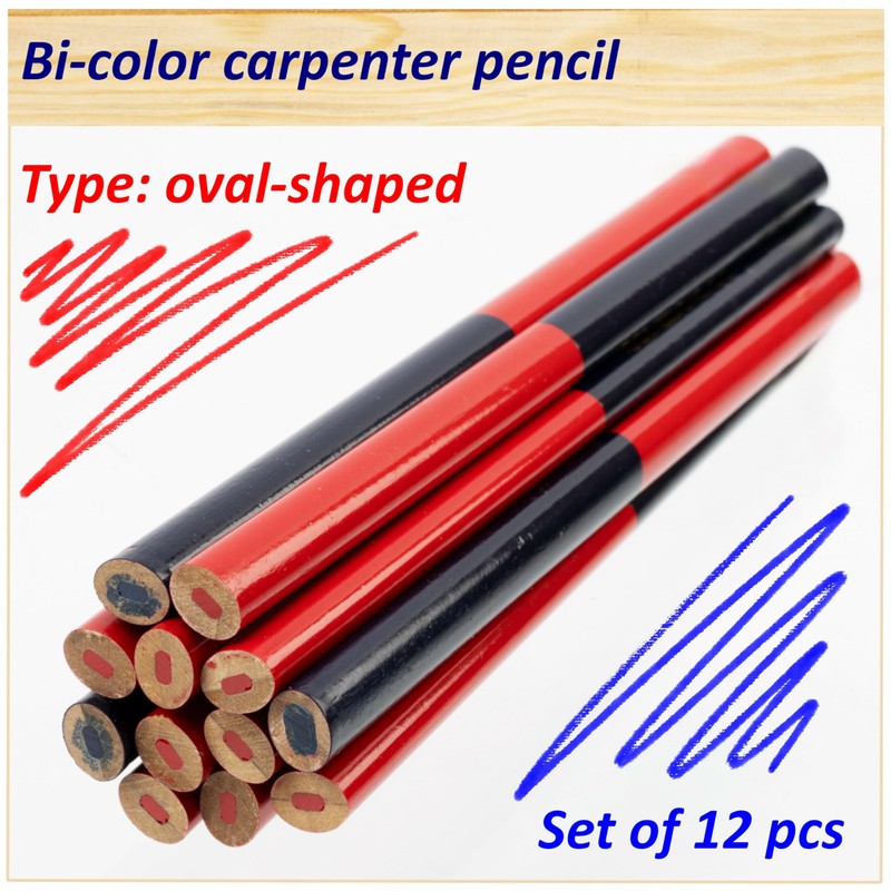 AERZETIX - C76309-12x Carpenter's Pencil - Two-Tone - 175 mm
