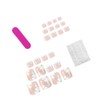 Short Square Press on Toenails Summer Fake Toenails with White