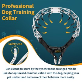 Mayerzon Prong Collar for Large Medium Small Dogs Pitbull Doberman Rottweiler, No Pull Dog Collar with Buckle, Adjustable Dog Pinch Collar with Extra Links and Backup Collar for Walking Training