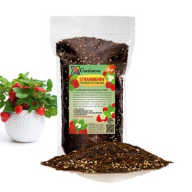 Gardenera Strawberry Premium Potting Soil Mix - Ideal Blend for Growing Robust and Flavorful Strawberries - 3 Quart