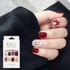 Christmas False Nails with Glue, Christmas Fake Nails Press on