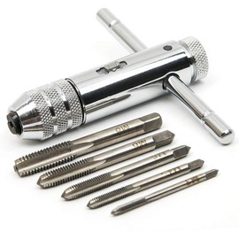 Drill Tap, Threading Tap, T-Type, Ratchet Lever, Wrench, Connection, Tap Handle Set, Tool, Drilling, M3, M4, M5, M6, M8, Threading Tapping Hand, Thread Treatment, Hand Tapping