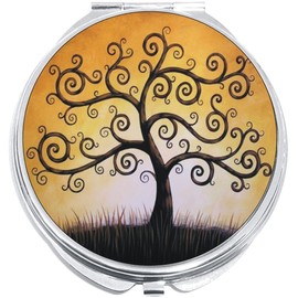 NewCharms Tree of Life Compact with Mirrors - Perfect Pocket and Purse Size Folding Mirror for Applying Make Up Anywhere