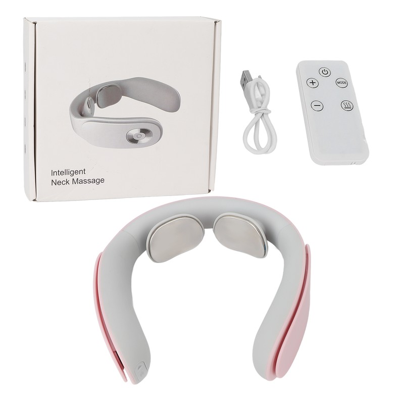 Electric Neck Massager Cordless USB Rechargeable Hot Compress Vibration Neck