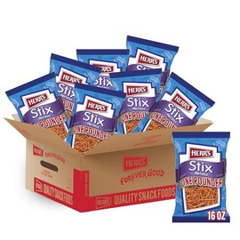 Herr's Pretzel Stix, 16 Ounce (Pack of 7 Bags) – Crunchy Pretzel Sticks with a Salty Snap – Perfect for Parties, Lunchboxes, and Munching