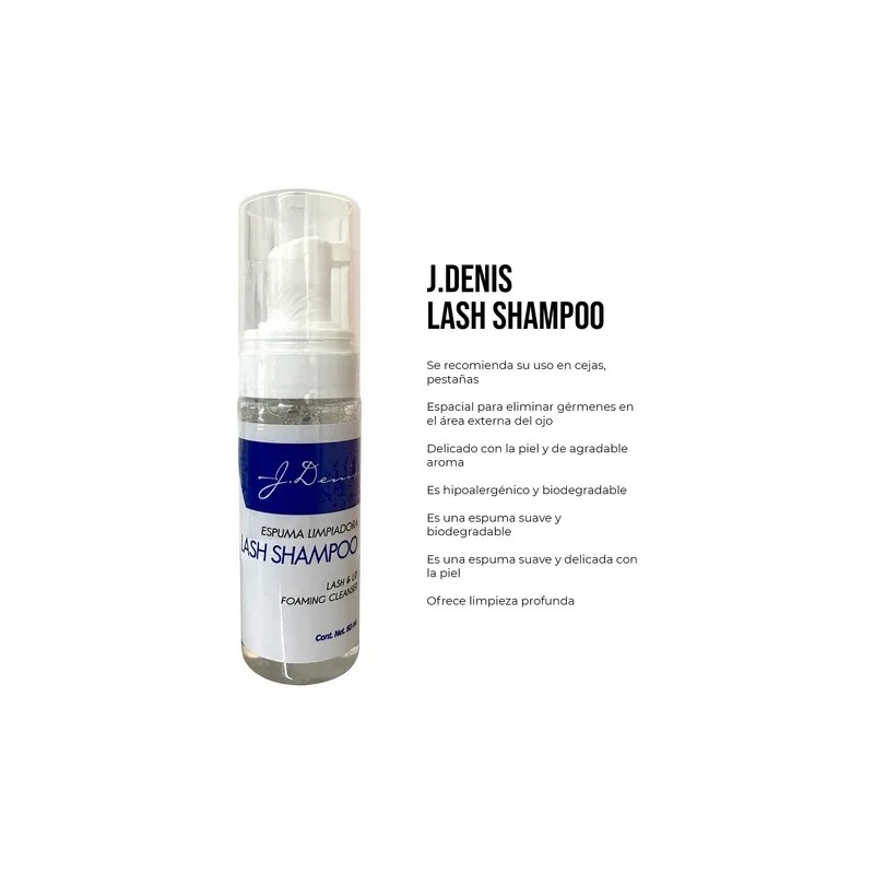 Lash Shampoo Limpieza Profesional J Denis Para Pestañas Mink Transparente