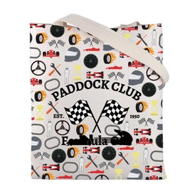 CMNIM Car Racing Tote Bag Motorsport Gift Formula Racing Gift for Racing Fans Paddock Club EST 1950 Reusable Grocery Tote Bag, 2517 Racing Tote