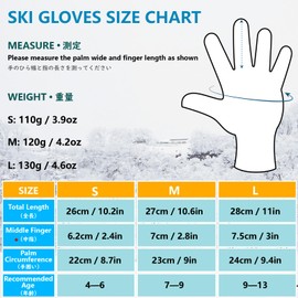 JEELAD Kids Snow Gloves Winter Ski Gloves Children Snowboard Gloves for Boys Girls Winter Snow Gloves