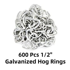 TFUTLT 530 Pcs 1/2" Galvanized Hog Rings Professional Upholstery Hog Rings Installation Assortment Kit for Auto Upholstery and Fencing,Bagging,DIYCraft,Furniture,Pet Cages,Ropes