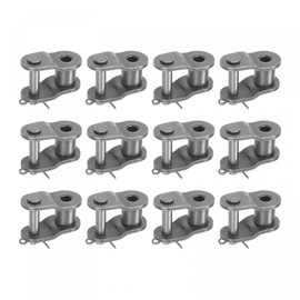 uxcell 16Pcs #60 Chain Offset Half Link Roller, 3/4" Pitch Carbon Steel, Standard Chain End Connector Split Links for 12A Chain