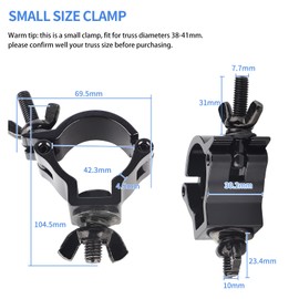 DBREAKS Quick Buckle Stage Lighting Clamp, 4 Truss Clips, 40 mm Stage Lighting Hook Clamp, Accessories for Movable Stage Lights and Headlights, 100 kg Load Capacity (Black)