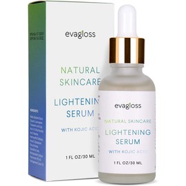 Lightening Serum with Kojic Acid, Dark Spot Corrector Remover for Face & Body, Natural Gentle Skin Brightening & Bleaching Cream, Lightens Private, Sensitive Areas 15ml by Evagloss