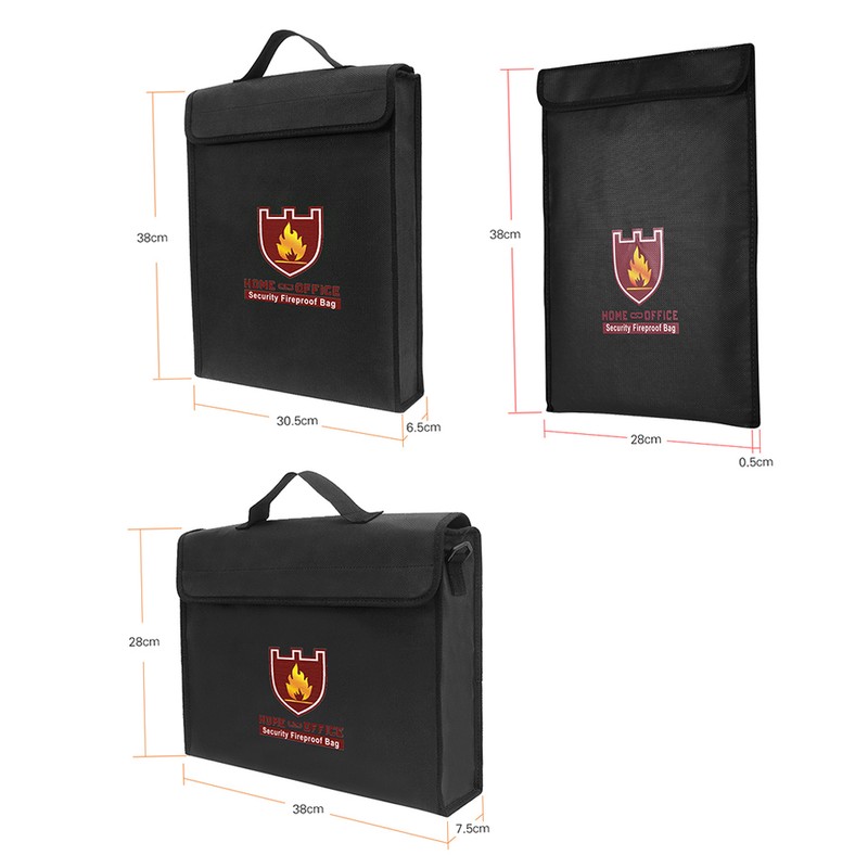 Fireproof Money Document File Bag Pouch Cash Bank Cards Passport