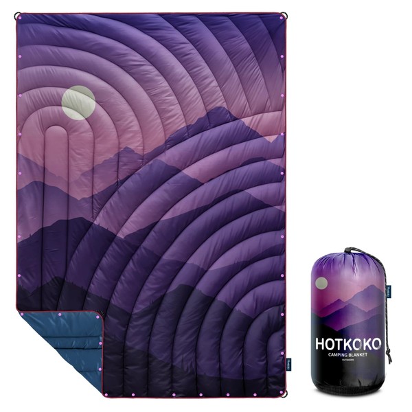 hotkoko Camping Blanket,Lightweight Down Alternative Puffy Blanket Packable Outdoor Blanket