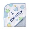 Luvable Friends Unisex Baby Hooded Towel, Blue Mom, One Size