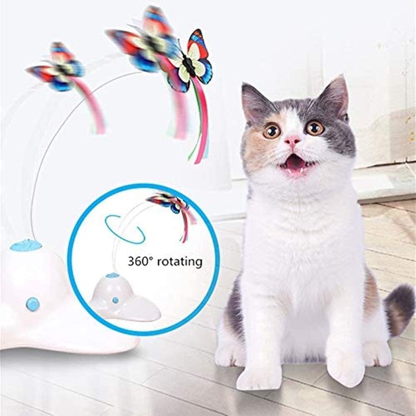 Buyter Interactive Cat Toy Electric Rotating Butterfly Turntable Puzzle Pet