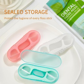 BAIDENTAL Pink Dental Floss Picks Twin Line, Travel Size Toothpicks Floss Sticks Kit 85 Count with 2 Portable Flossers Case On-The-Go Oral Care