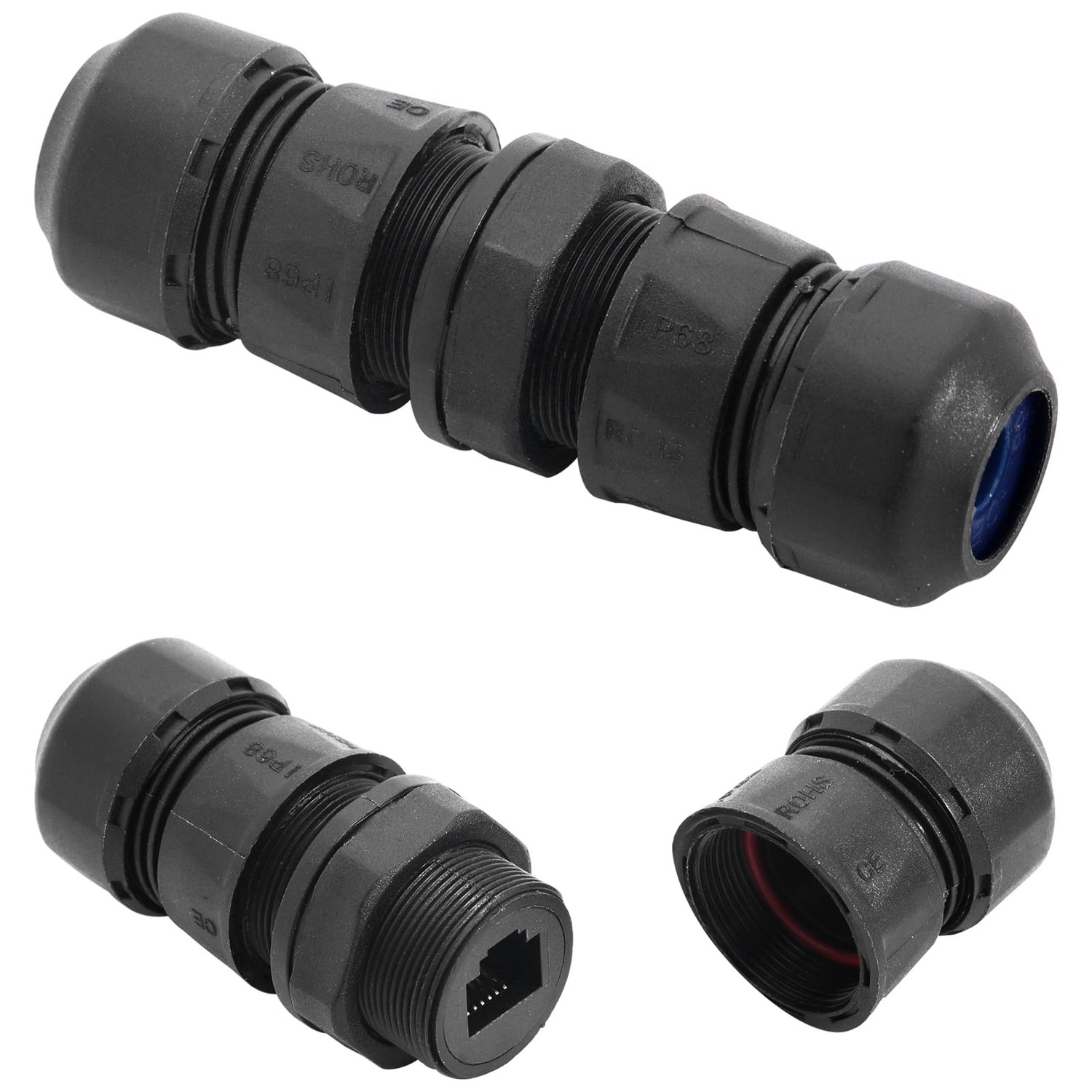 PENGLIN 2PCS Waterproof RJ11 Panel Mount Coupler Female to Female, IP68 ...