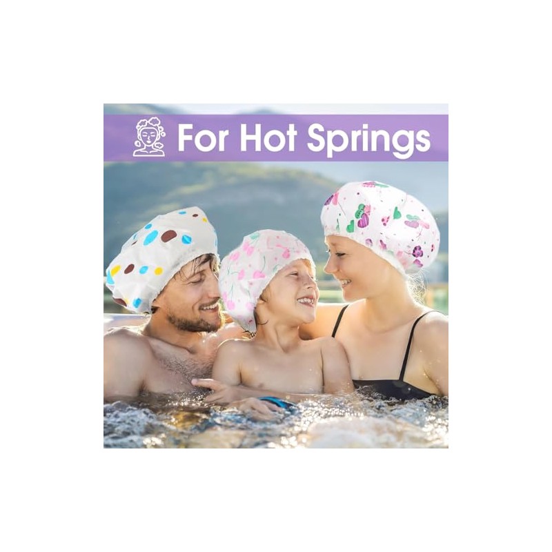 3pz Gorra de Baño Impermeabile Gorros de Ducha para Mujer,