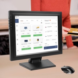 15"/17" Touch Screen LED Display Monitor,1280X1024 Cash Register VOD System POS Stand Restaurant VGA LED Touch Screen Monitor HD for Restaurant Bar Cafe Kiosk Retail (17 inch With Interface)