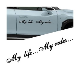 Adunsiaoto For Car Rear Window Bumper Car Body, Car Window Sticker, Car Sticker Decal Sticker, Creative Car Sticker, My Life My Rules Sticker for Cars (Black)