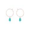 Turquoise Raw Nugget Hoop Earrings in 14k Rose Gold Fill