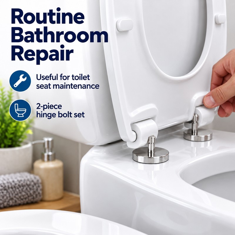 Stainless Steel Toilet Seat Bolt Replacement Kit, 2-Piece Top-Fix Hinge