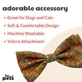 Huxley & Kent Bow Tie for Pets | Silly Squirrels (Extra-Large) | Fall Hook & Loop Bow Tie Collar Attachment | Fun Bow Ties for Dogs & Cats | Cute, Comfortable, and Durable | H&K Bow Tie