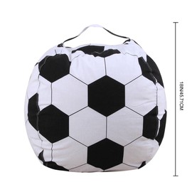 TiSkying Bean Bag Chair Cover Without Filler, 18 Inch Beanbag Cover with Zipper Large Rugby/Football/Volleyball/Baseball Printed Storage Sack for Stuffed Animal Plush Toy Clothes Quilts,