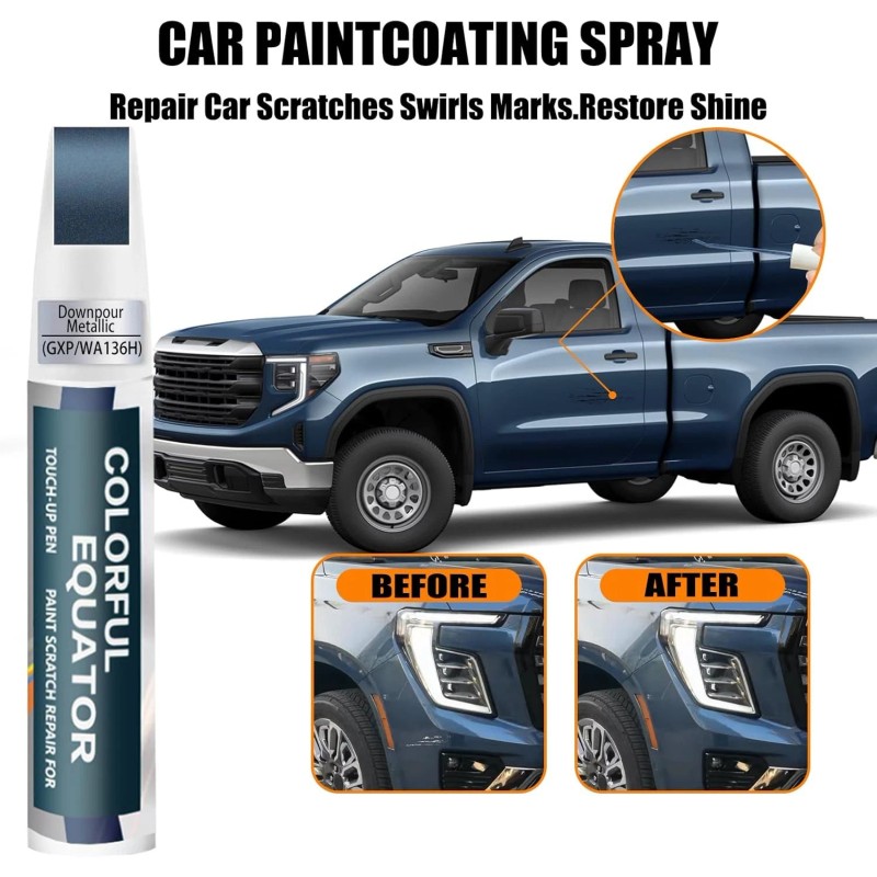 SNSIR Touch Up Paint Kit for GMC Downpour Metallic GXP/WA136H
