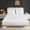 ROOEE Satin Silk Fitted Sheet with Pillowcase Set Breathable Soft