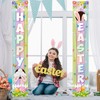 Happy Easter Porch Banner Bunny Egg Rabbit Daisy Party Front