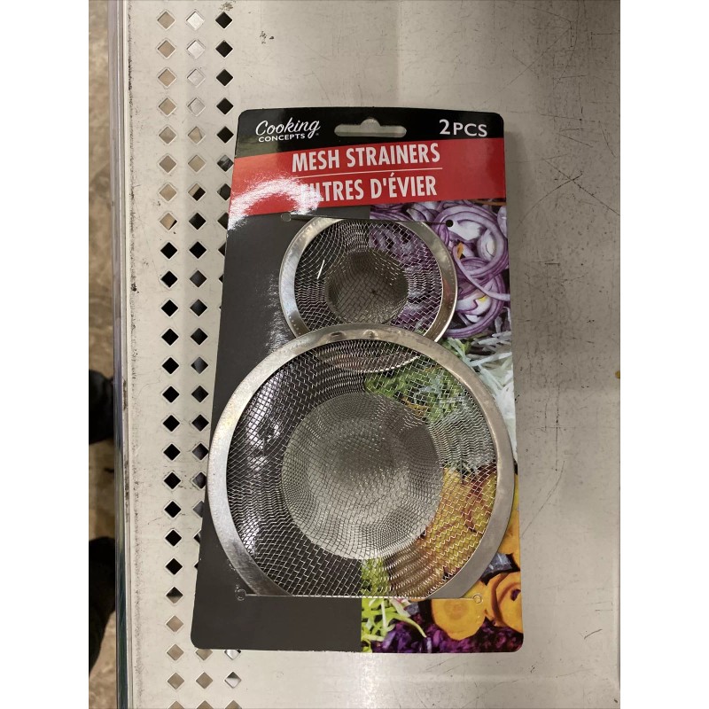 Cooking Concepts 2 Pc Stainless Steel Mesh Sink Strainer Drain