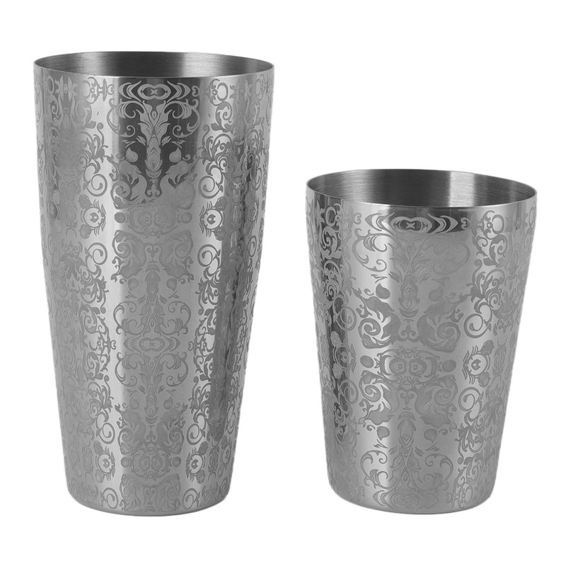 Stainless Steel Cocktail Shaker Engraved Martini Shaker Silver Japanese American