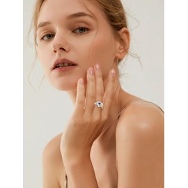 Sapphire and Citrine Rings September and November Birthstone Branch Statement Promise Band Rings Anniversary Jewelry Bridal Wedding Engagement Eternity Valentine's Mothers Day Birthday Gifts for Women Her Wife