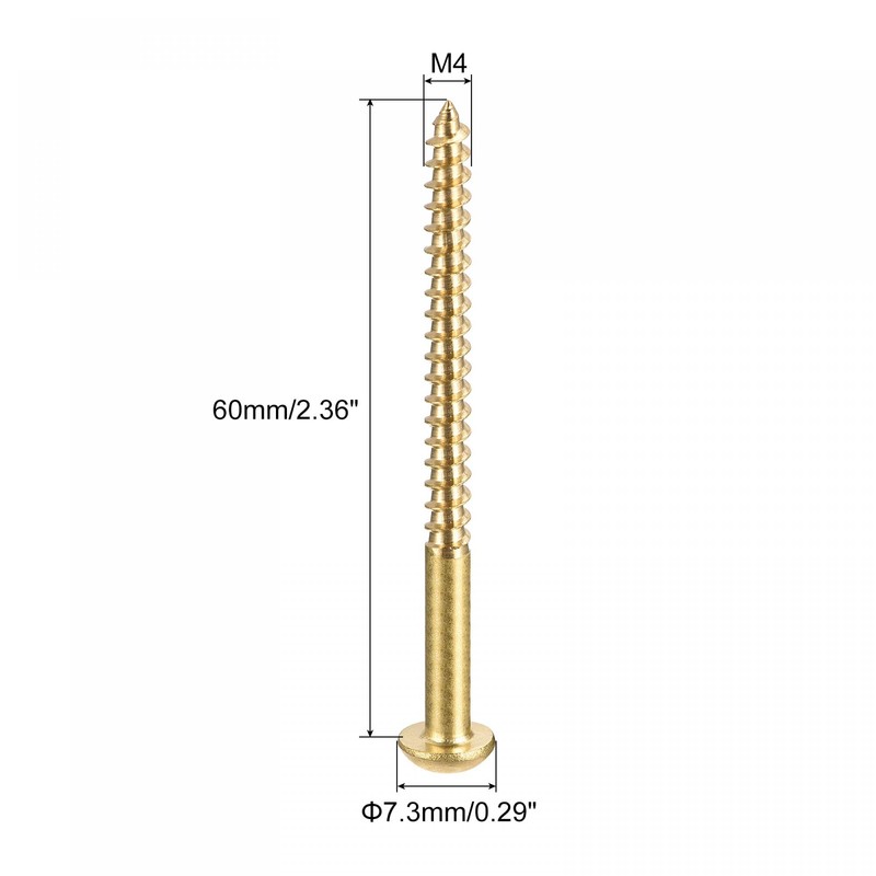 sourcing map Pack of 20 Wood Screws M4 x 60