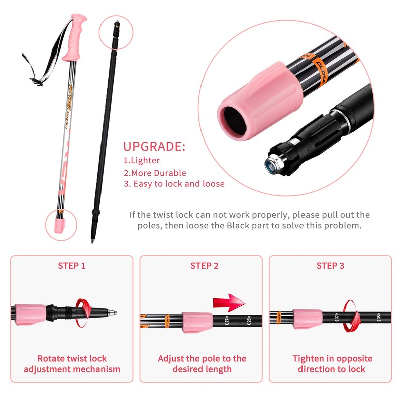 FitTrek Hiking Poles for Kids - Ultralight Nordic Walking Sticks