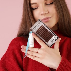 KC Republic KC Republic Eyebrow Extensions Kit with 4 Trays of Mink Eyebrows in Blonde/Light Brown, Brown, Dark Brown, Black, Comes on Mixed Length Trays 5-8 Mm Mix, Eyebrow Extension Glue & Extension Tweezers