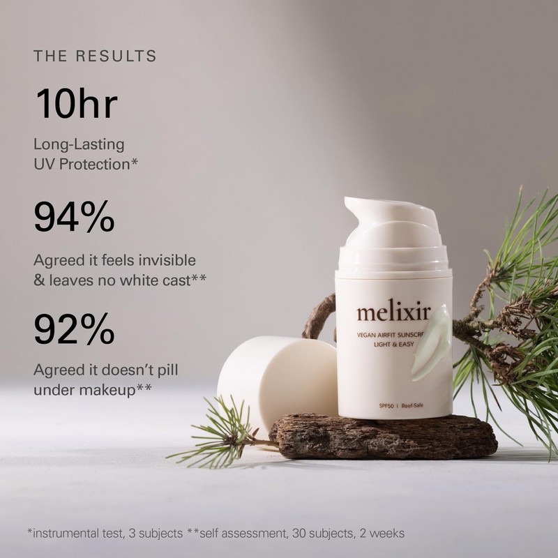 Melixir Vegan Airfit Sunscreen SPF 50, Korean Sunscreen for Face,