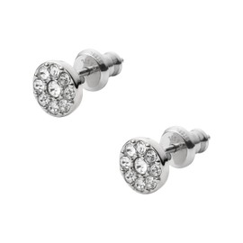 Fossil Disc Silver Stud Earrings