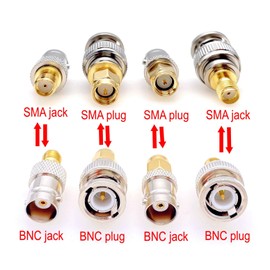 JZK Set of 4 Radio Frequency Coaxial connectors SMA Male Female to BNC adapter, BNC Plug Jack to SMA connector