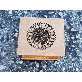 Mother's day gift Sunflower engraved wooden music box with your choice of color and song, great gift for Mother's day