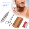 Blue ZOO 4pcs Beard Kit Shaving Knife Blade Double Sided