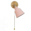 Macaron Bedside Wall Lamp Space Saving Pink Lampshade Wall Sconces